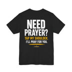 Golden Tap My Shoulder Tee — Christian Cross Short Sleeve T-Shirt