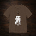 Jesus Saved My Life Light Pallete Tee — Christian Cross Faith Shirt (John 3:16)