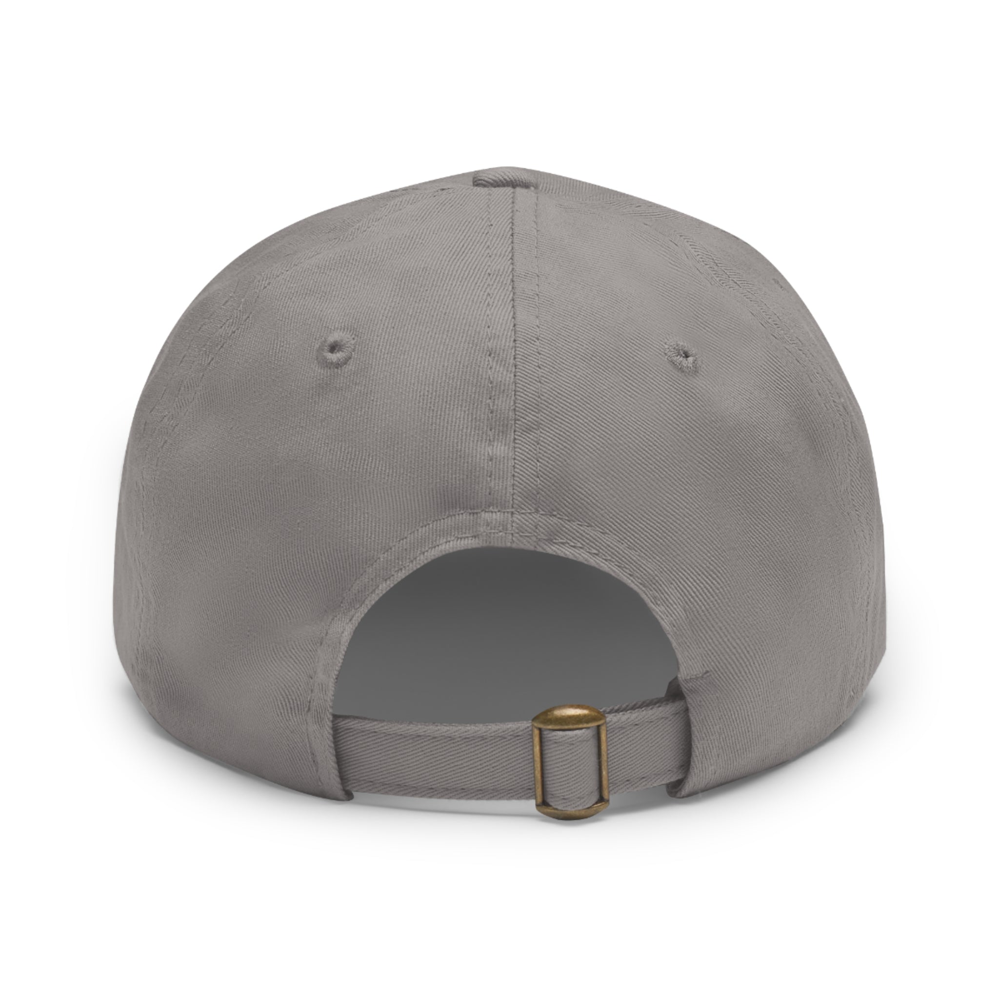 Flame Patch Dad Hat — Leather Round Patch Fire Logo Cap