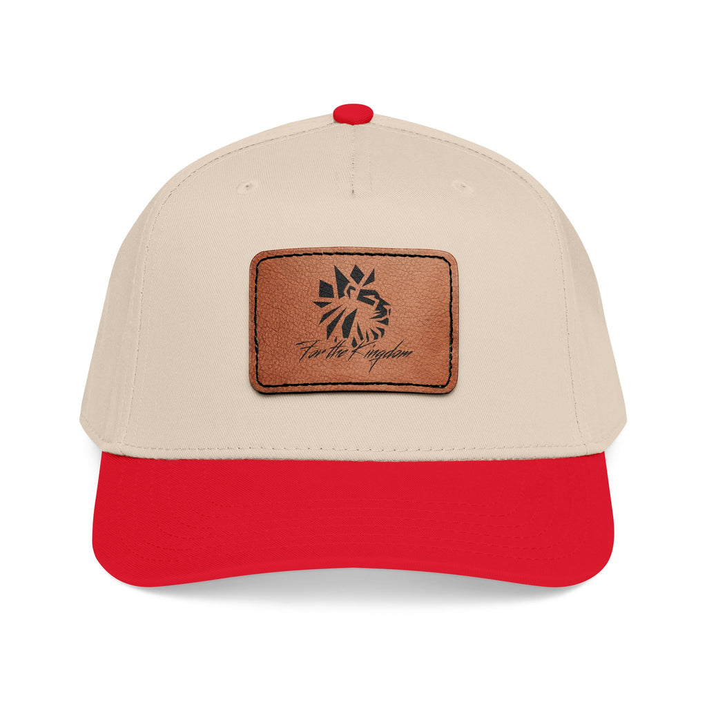 FTK Lion of Judah Leather Patch Baseball Cap — Mid Profile Rustic Outdoor Hat with Rectangle Patch