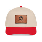 FTK Lion of Judah Leather Patch Baseball Cap — Mid Profile Rustic Outdoor Hat with Rectangle Patch