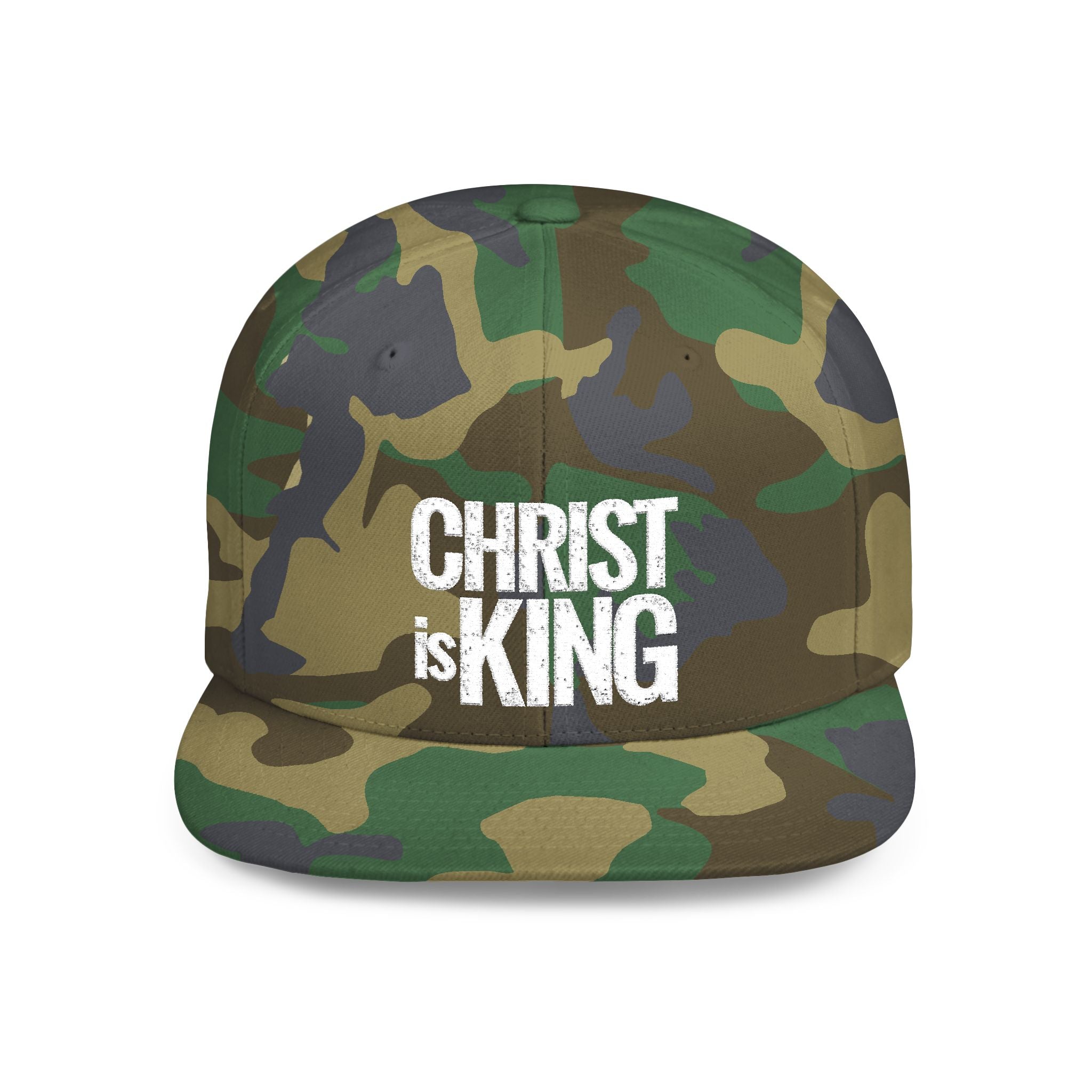 Copy of Christ is King — Flat Bill Snapback Hat — Bold Faith Statement Cap
