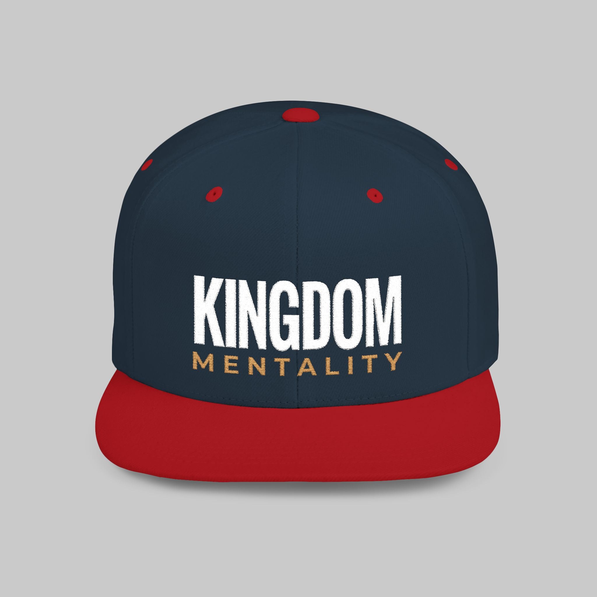 Kingdom Mentality Flat Bill Snapback Hat — Bold Faith-Inspired Streetwear Cap