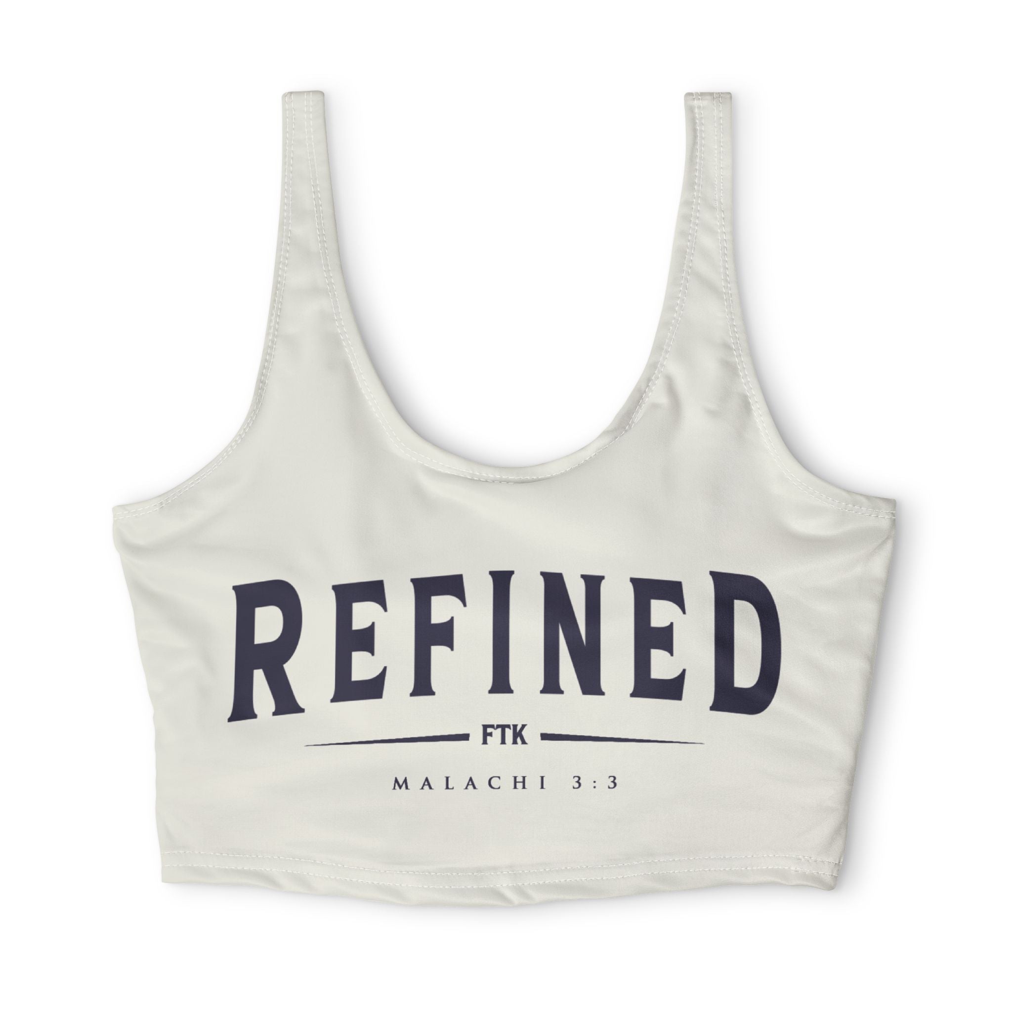 Refined Sports Bra — Women's Athletic Crop Top with 'REFINED' Graphic