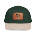 FTK Lion of Judah Leather Patch Baseball Cap — Mid Profile Rustic Outdoor Hat with Rectangle Patch