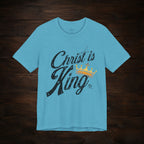 Christ Is King Tee Dark Pallete — Christian Faith Shirt with Crown Graphic