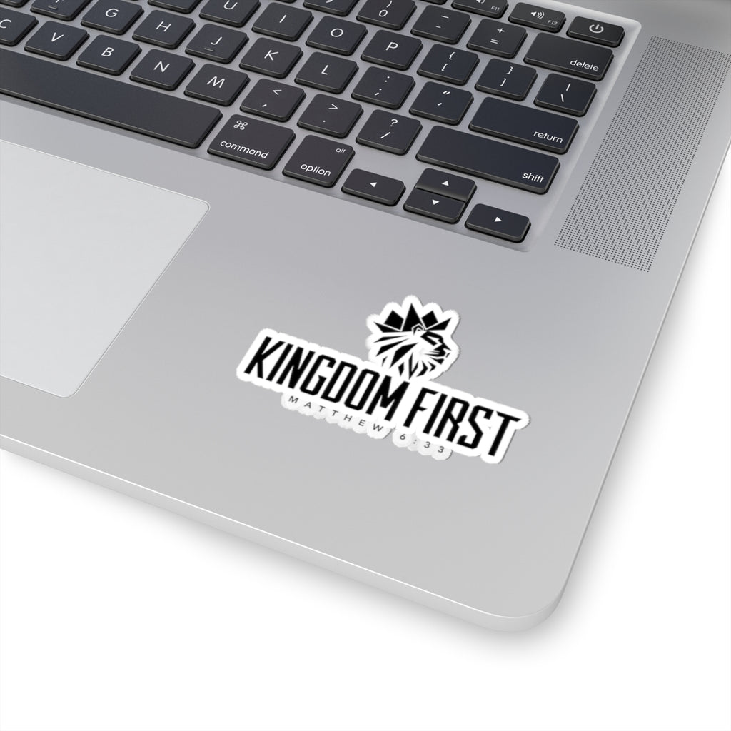 Kingdom First Sticker — Matthew 6:33 Christian Lion Decal