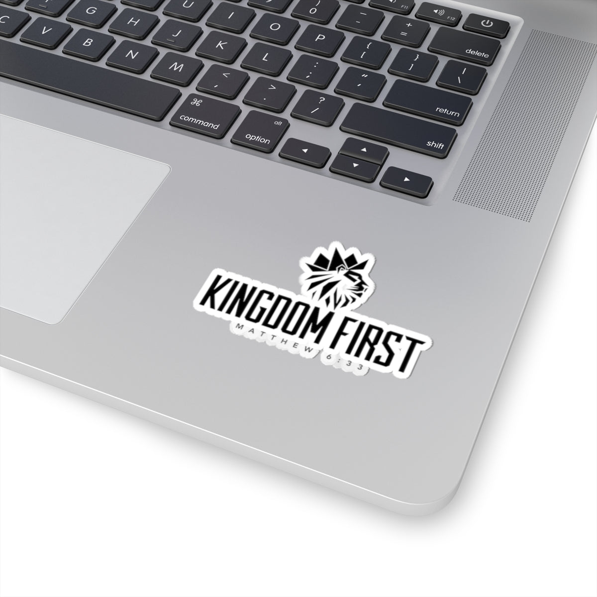 Kingdom First Sticker — Matthew 6:33 Christian Lion Decal