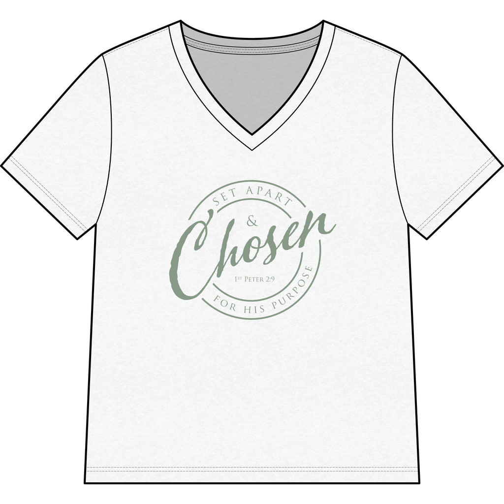 Chosen — SAGE — Christian Women's V-Neck Tee