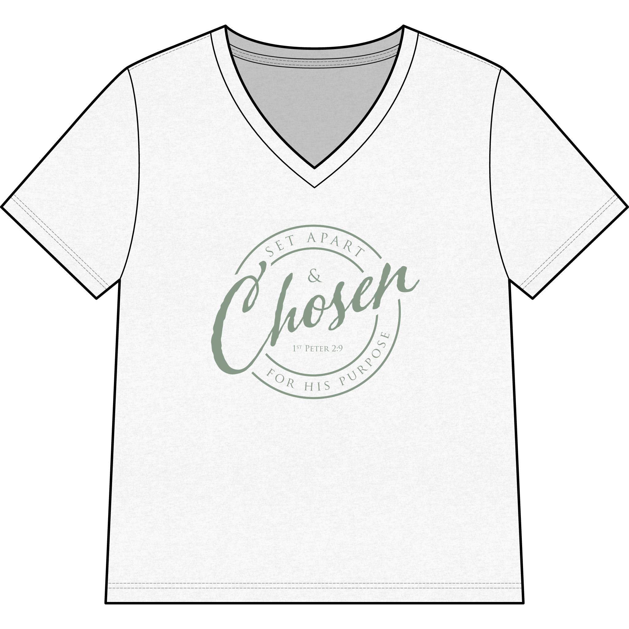 Chosen — SAGE — Christian Women's V-Neck Tee
