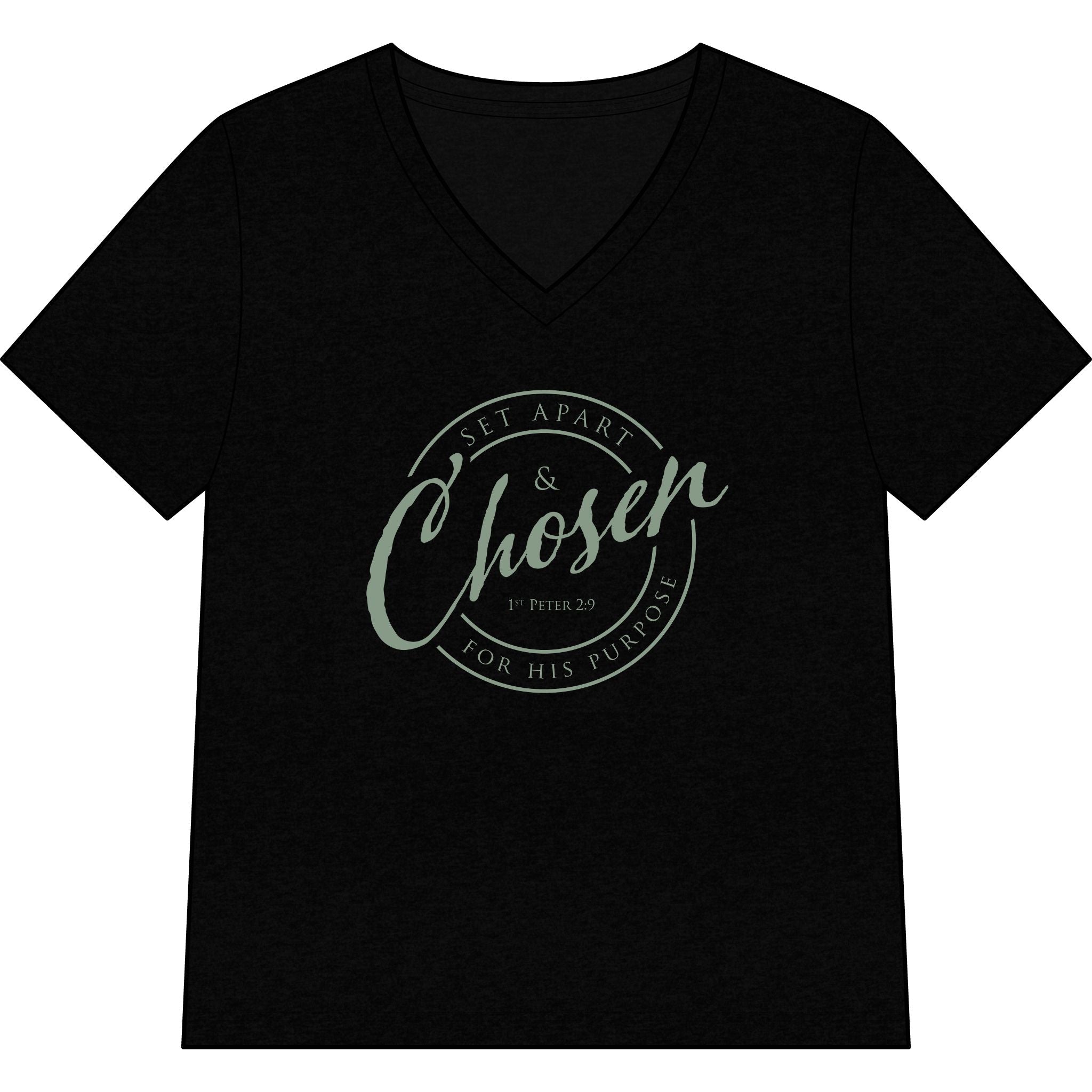 Chosen — SAGE — Christian Women's V-Neck Tee