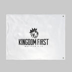 Kingdom First Double-Sided Flag — Matthew 6:33 Inspirational Church Banner