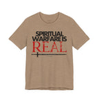 Spiritual Warfare Is Real Dark Palette T-Shirt — Christian Faith Tee with Sword Graphic
