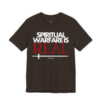 Spiritual Warfare Is Real Light Palette T-Shirt — Christian Faith Tee with Sword Graphic