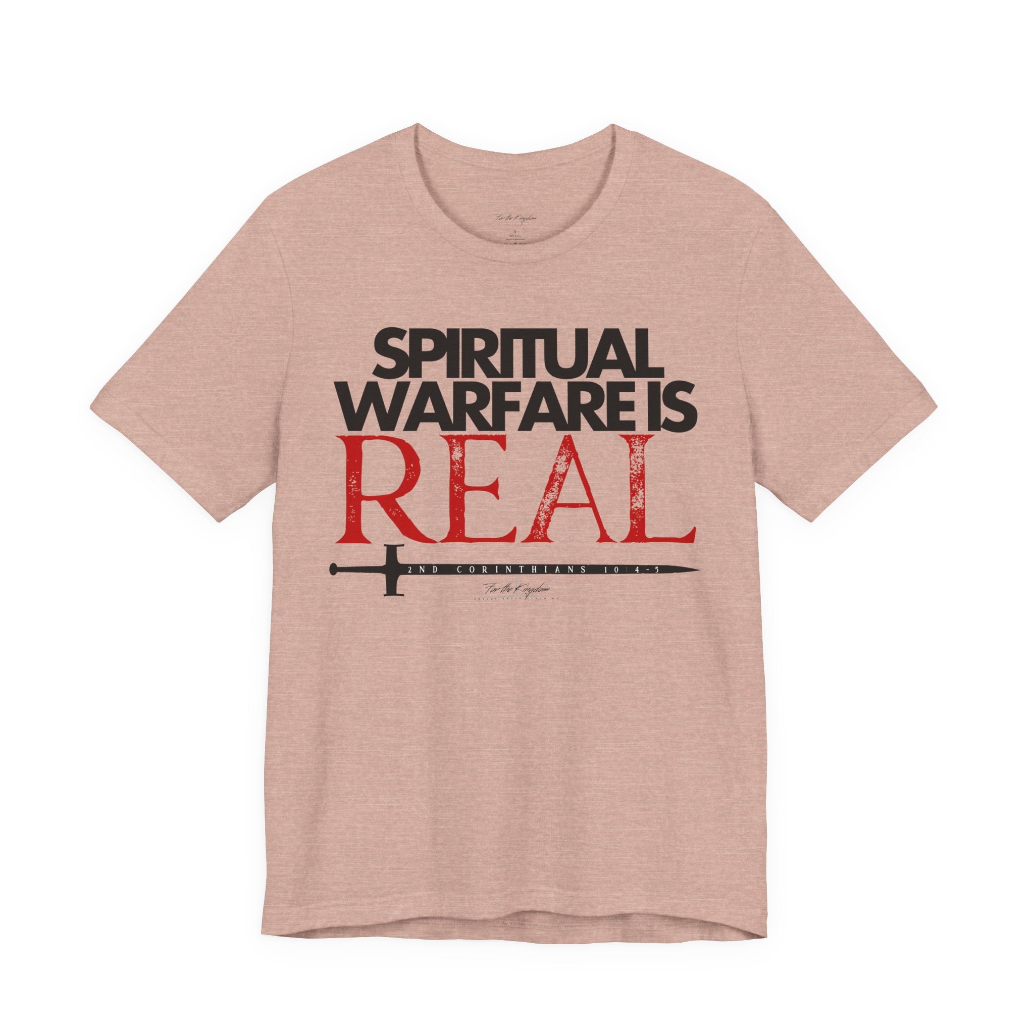 Spiritual Warfare Is Real Dark Palette T-Shirt — Christian Faith Tee with Sword Graphic