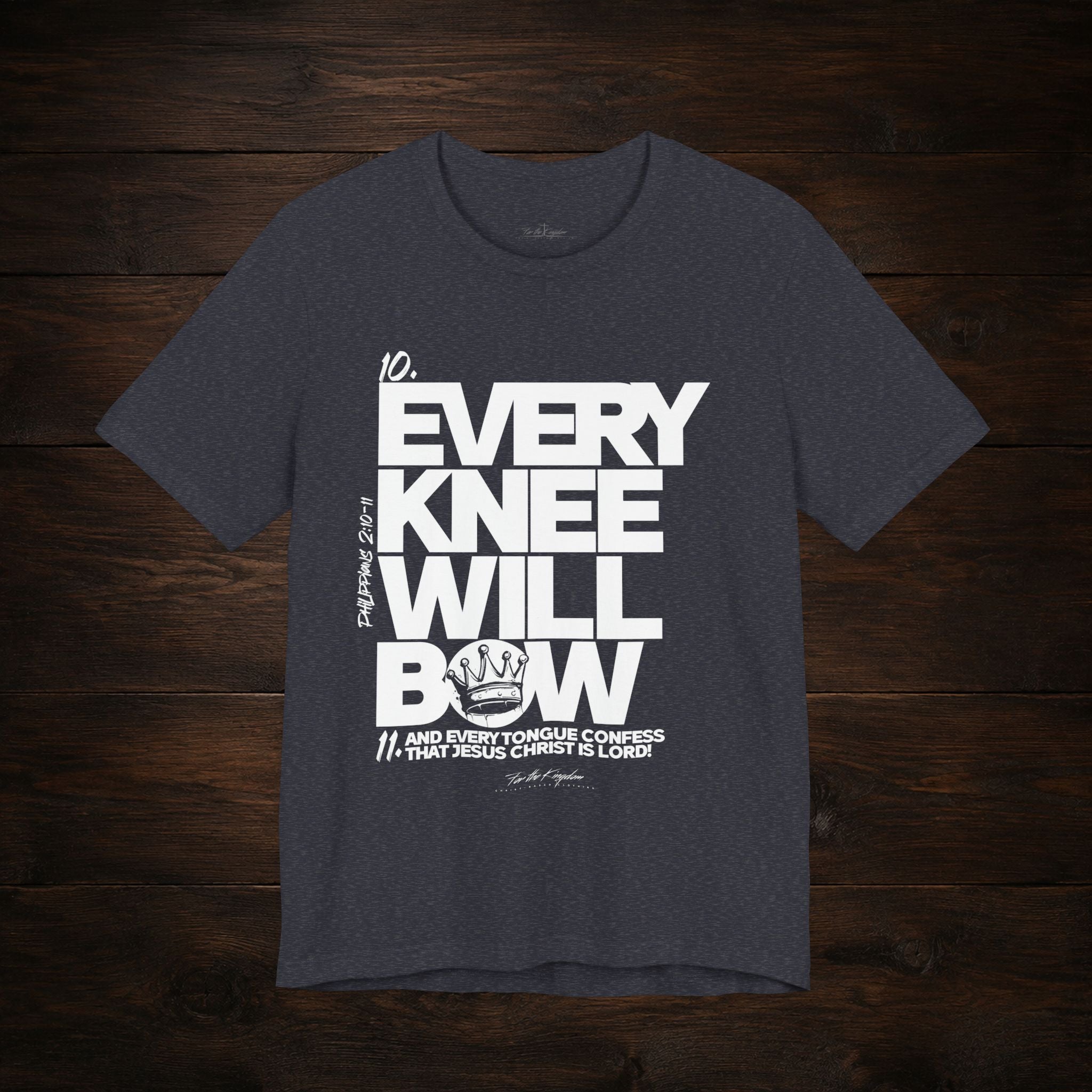 Every Knee Will Bow Light Palette Tee — Christian Faith Graphic T-Shirt