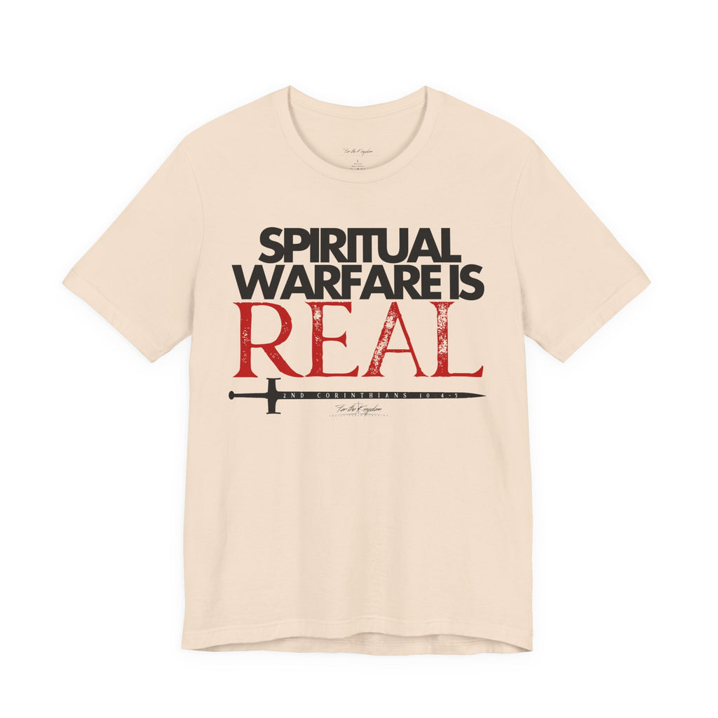 Spiritual Warfare Is Real Dark Palette T-Shirt — Christian Faith Tee with Sword Graphic