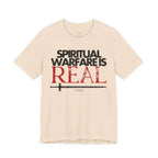 Spiritual Warfare Is Real Dark Palette T-Shirt — Christian Faith Tee with Sword Graphic