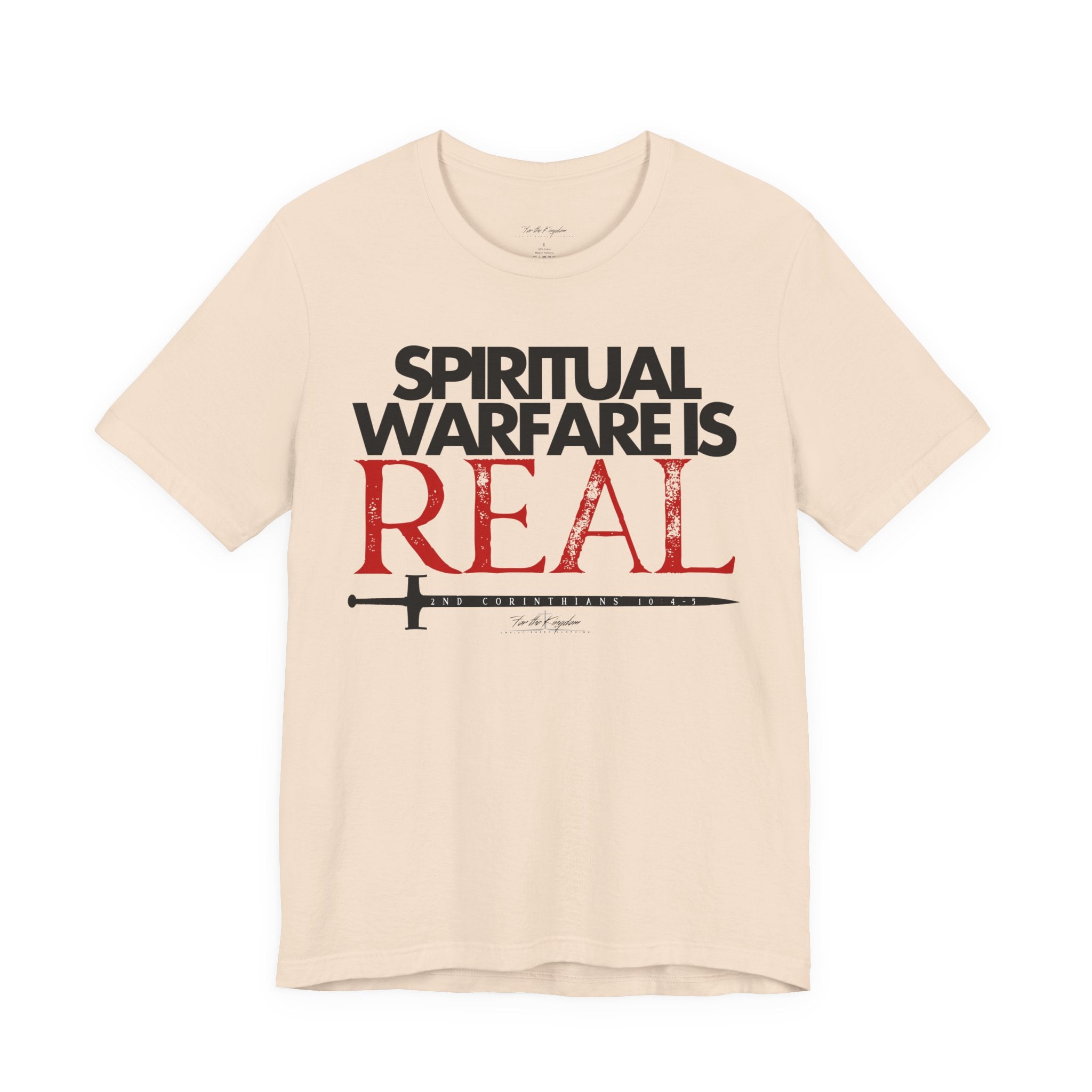 Spiritual Warfare Is Real Dark Palette T-Shirt — Christian Faith Tee with Sword Graphic