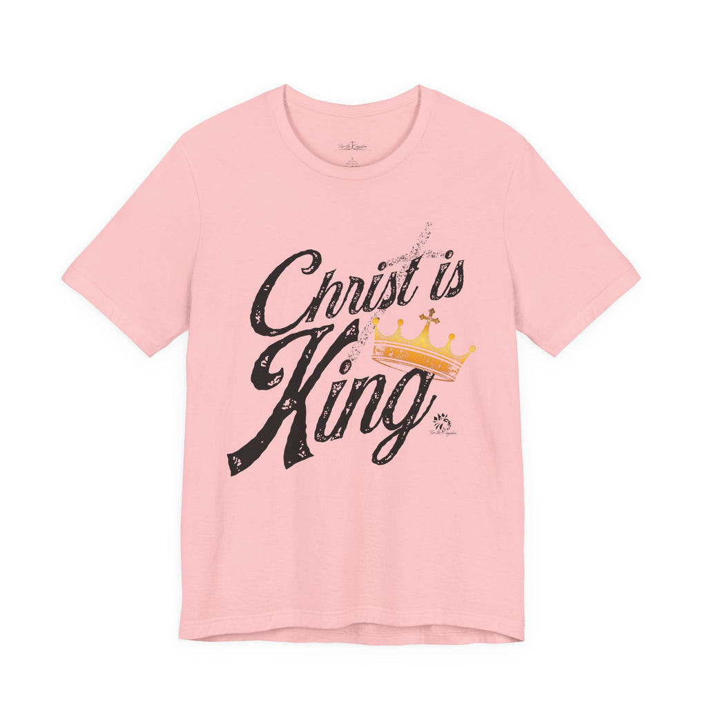 Christ Is King Tee Dark Pallete — Christian Faith Shirt with Crown Graphic