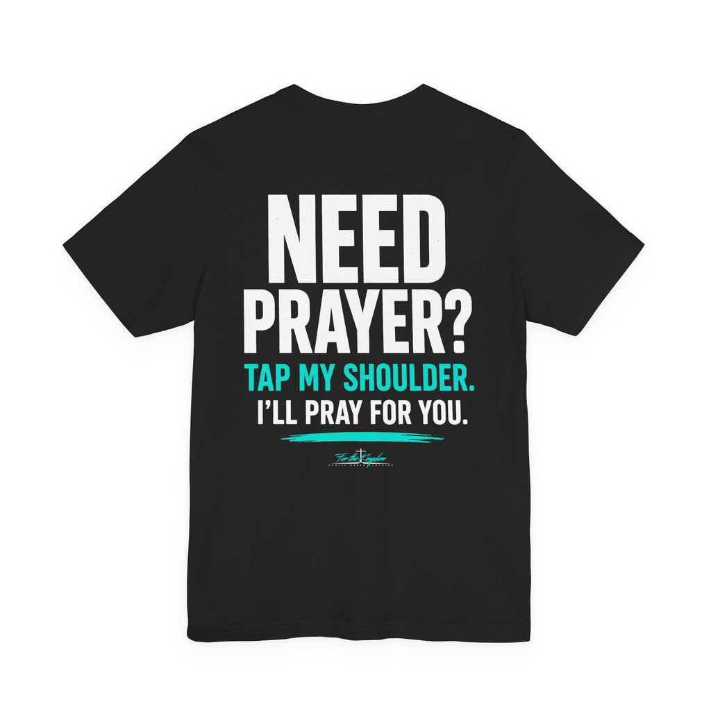 Paradise Blue Tap My Shoulder Tee — Christian Cross Short Sleeve T-Shirt