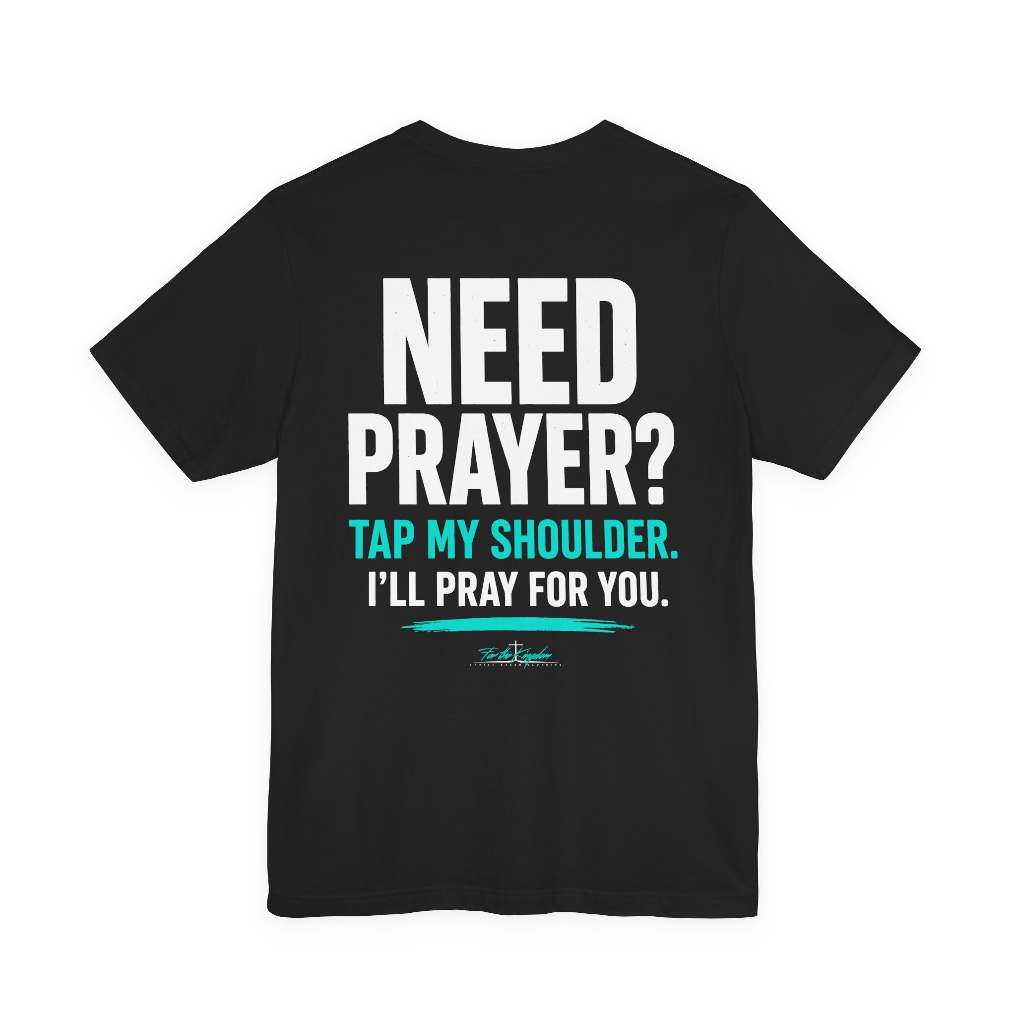 Paradise Blue Tap My Shoulder Tee — Christian Cross Short Sleeve T-Shirt