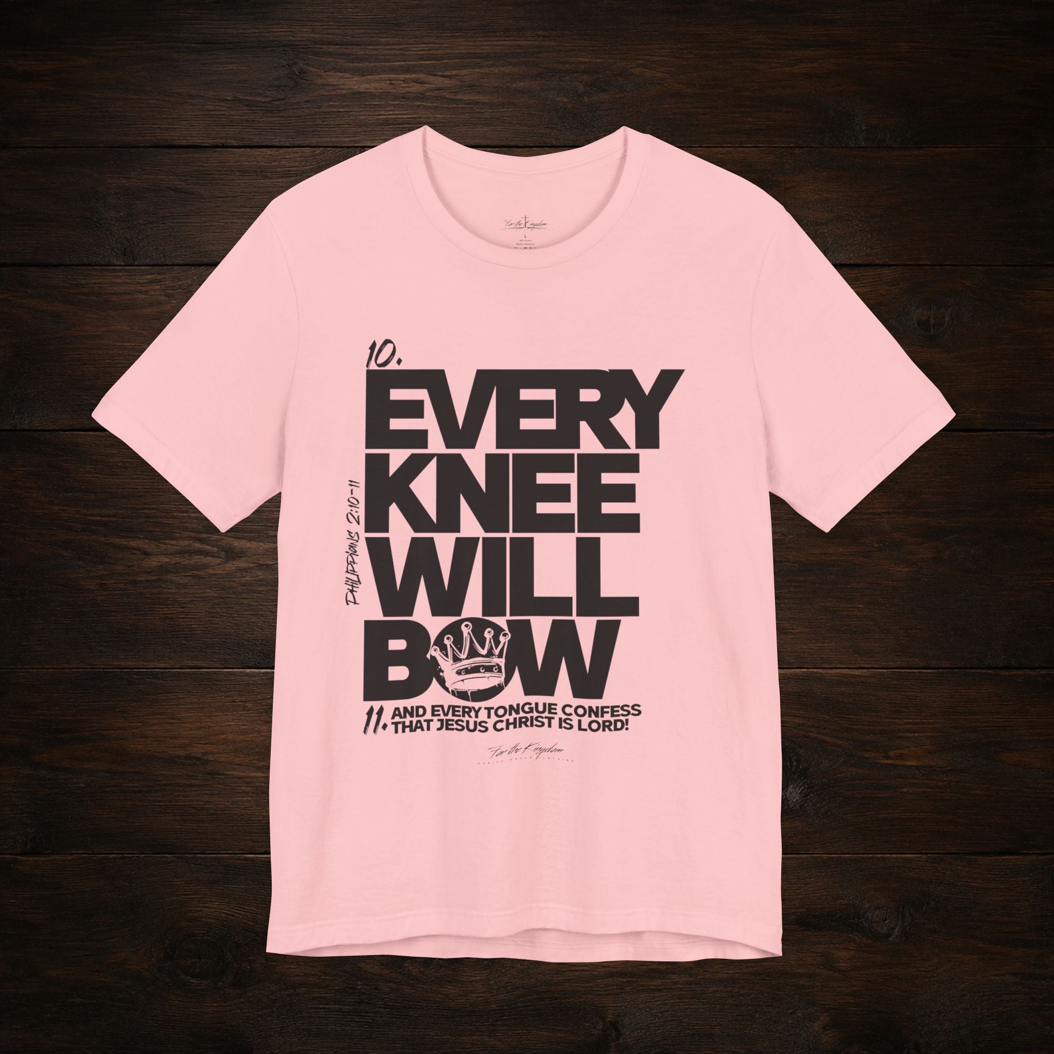 Every Knee Will Bow Dark Palette Tee — Christian Faith Graphic T-Shirt