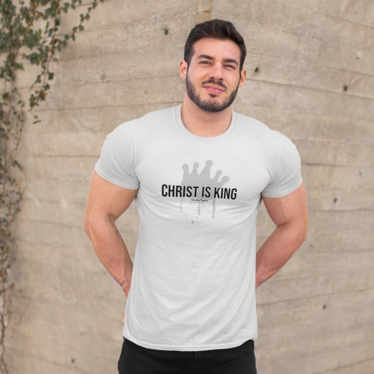 Christ Is King Crown Dark Pallete Tee — Christian Faith Shirt