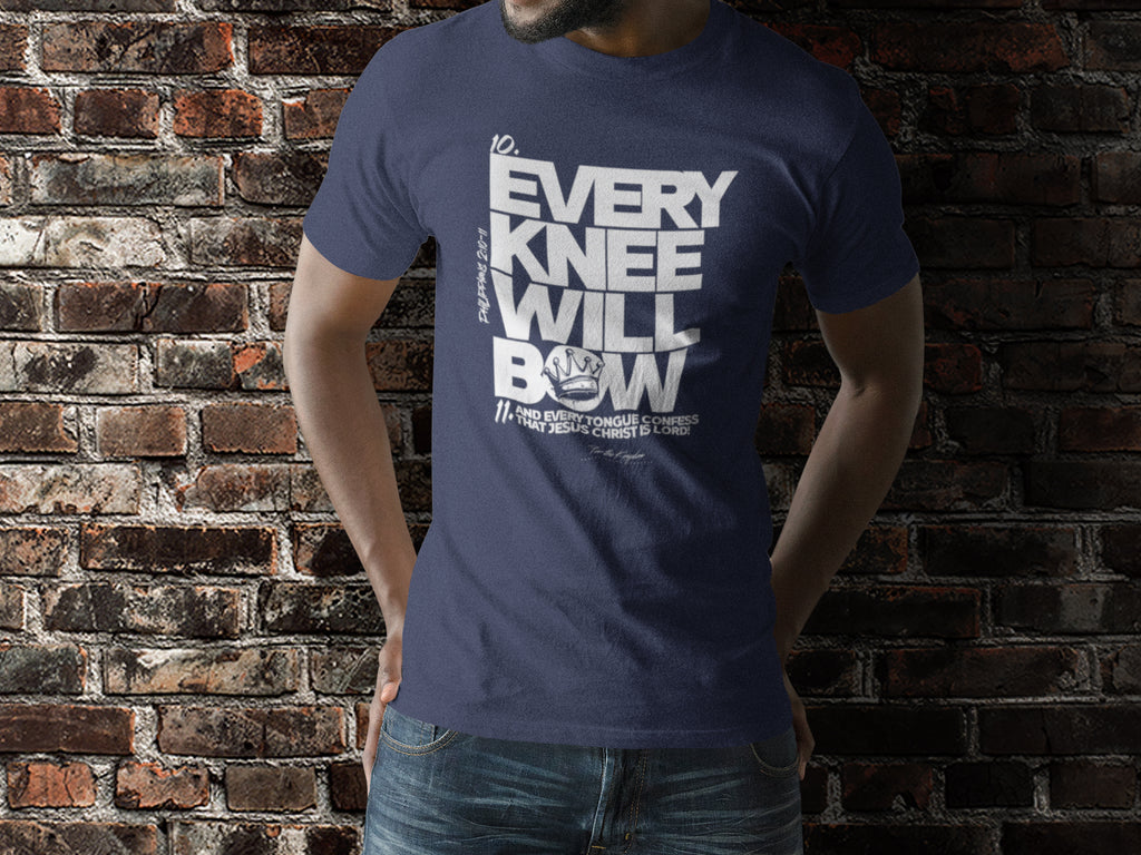 Every Knee Will Bow Light Palette Tee — Christian Faith Graphic T-Shirt