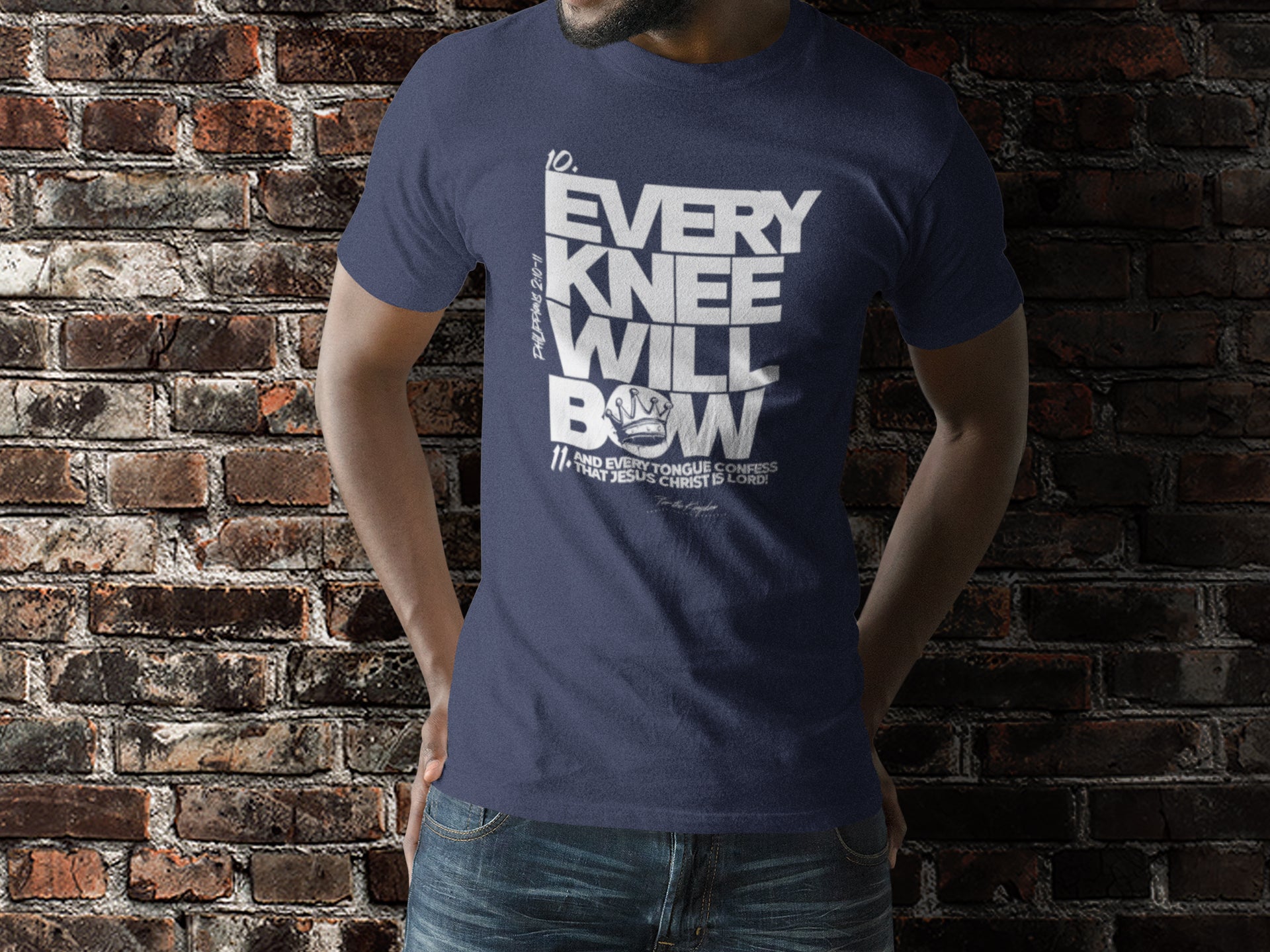 Every Knee Will Bow Light Palette Tee — Christian Faith Graphic T-Shirt