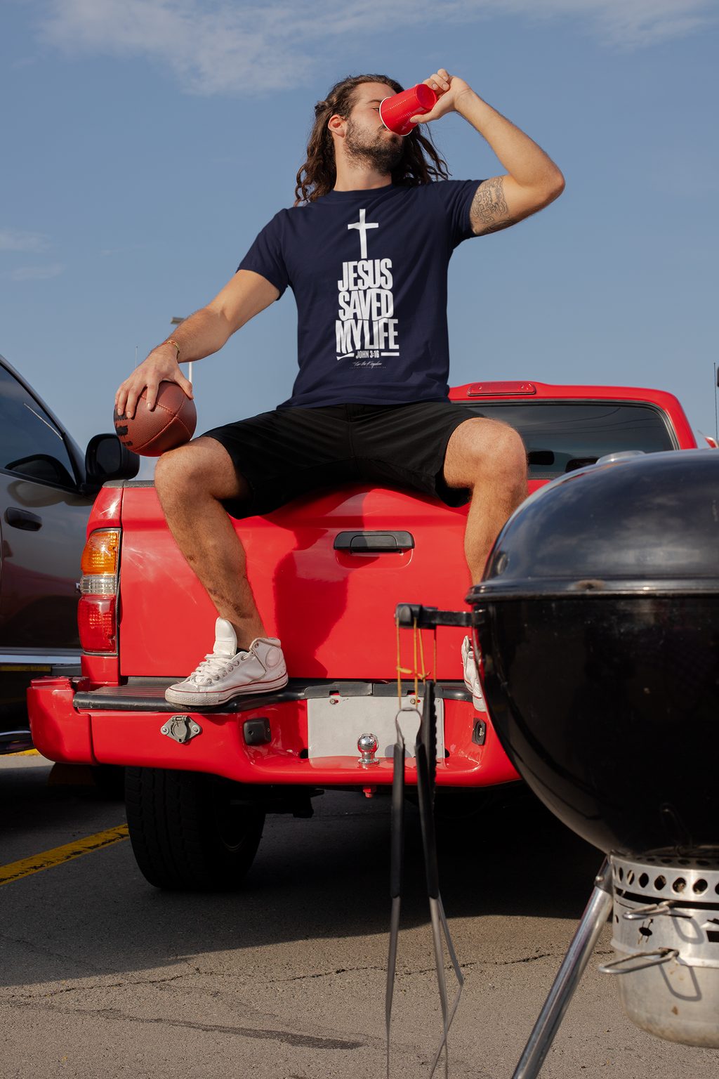 Jesus Saved My Life Light Pallete Tee — Christian Cross Faith Shirt (John 3:16)