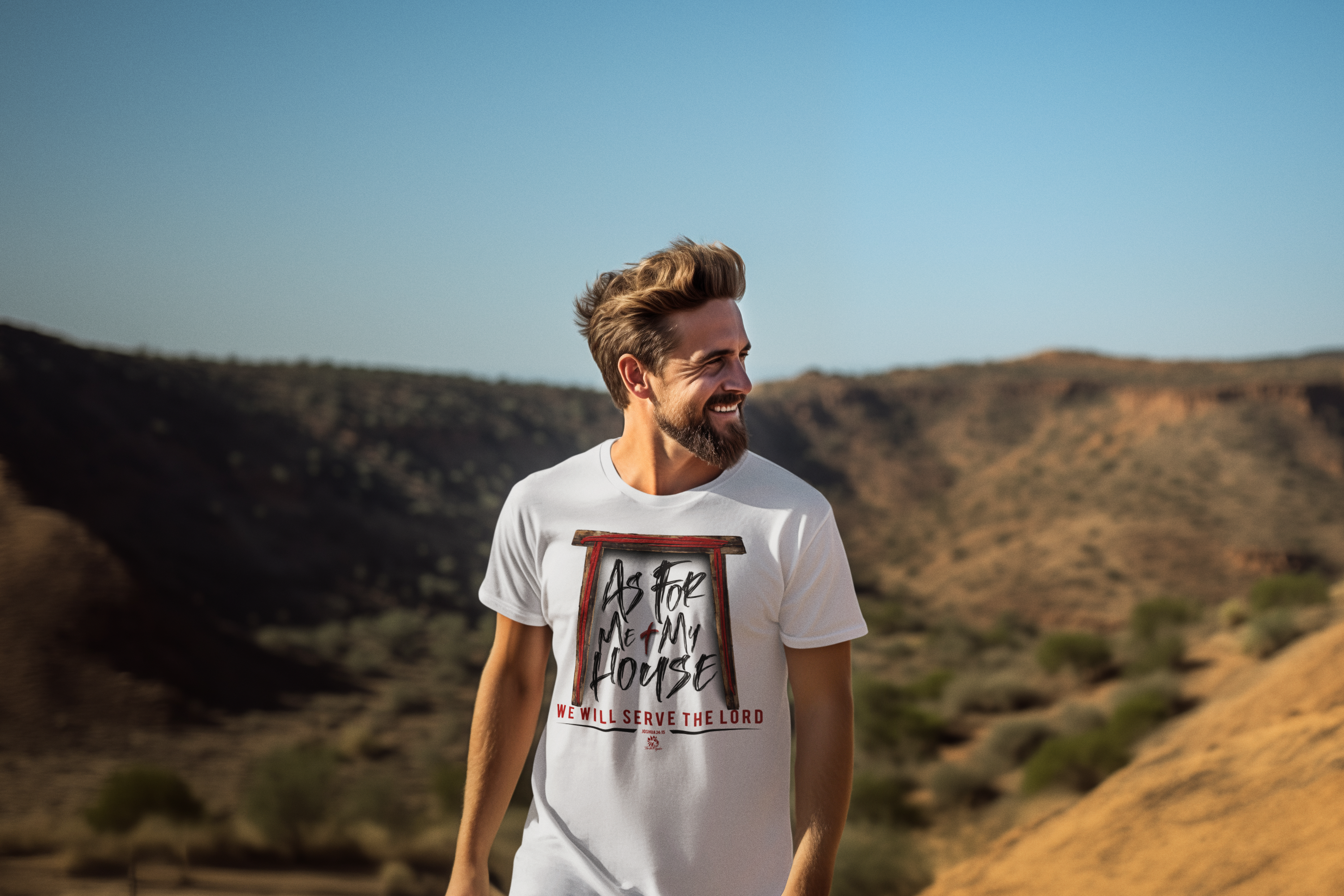 “As For Me & My House" Dark Pallete Christian Tee