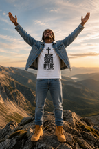 Jesus Saved My Life Dark Pallete Tee — Christian Cross Faith Shirt (John 3:16)