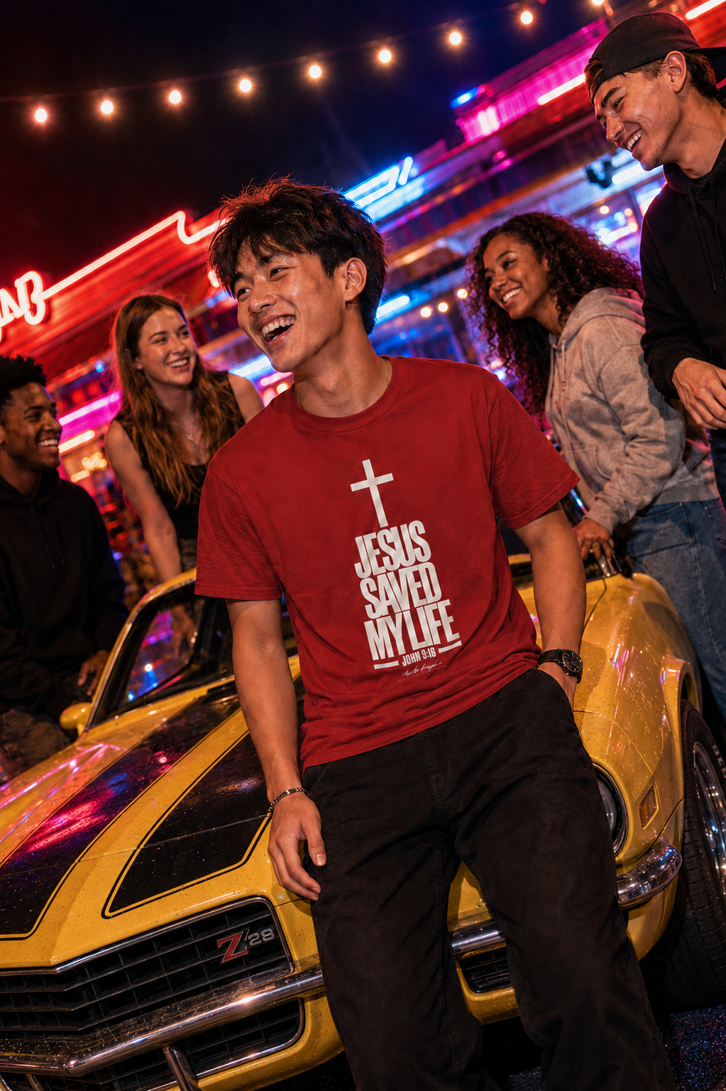Jesus Saved My Life Light Pallete Tee — Christian Cross Faith Shirt (John 3:16)