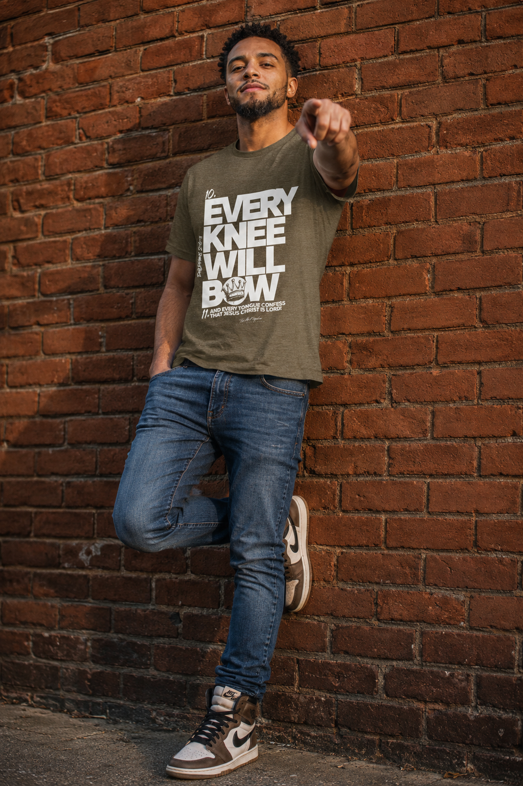 Every Knee Will Bow Light Palette Tee — Christian Faith Graphic T-Shirt