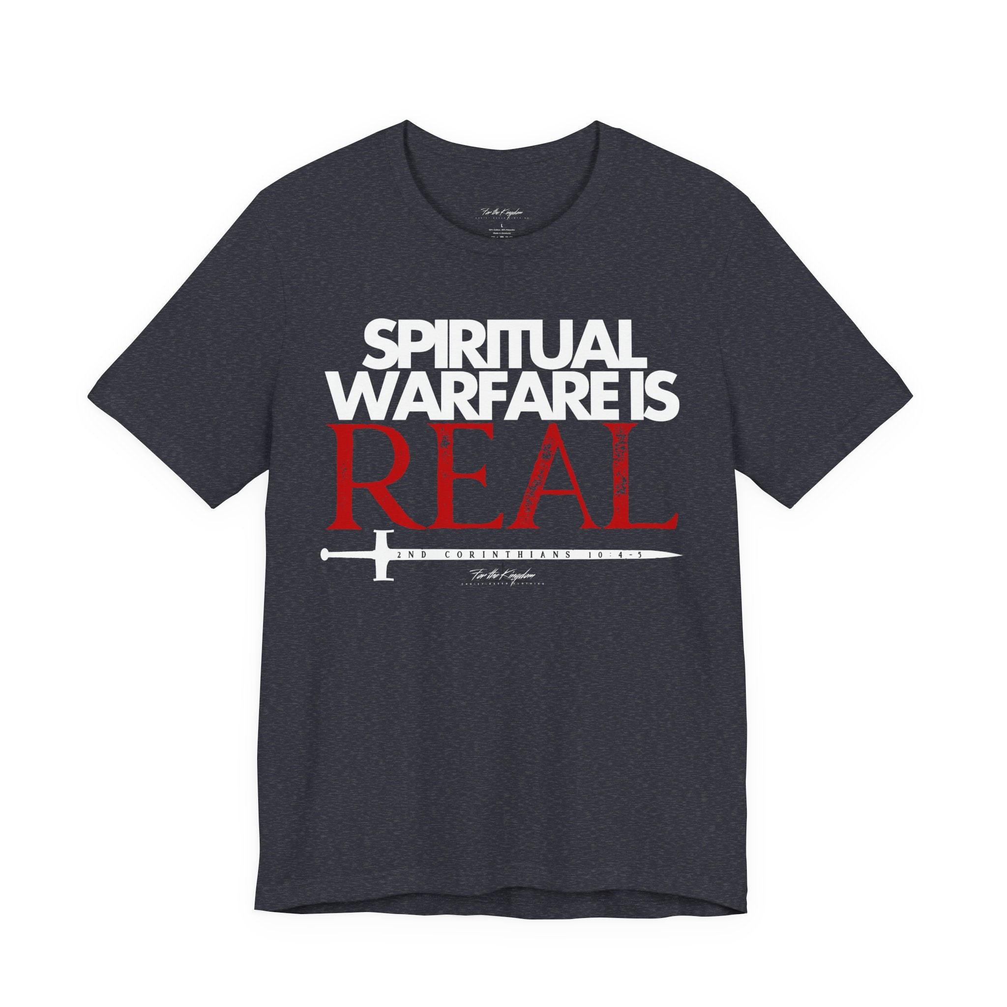 Spiritual Warfare Is Real Light Palette T-Shirt — Christian Faith Tee with Sword Graphic