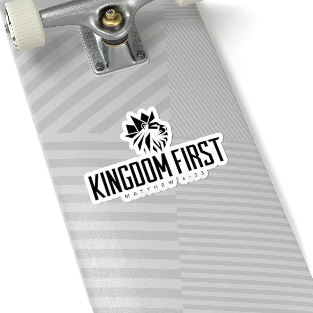 Kingdom First Sticker — Matthew 6:33 Christian Lion Decal