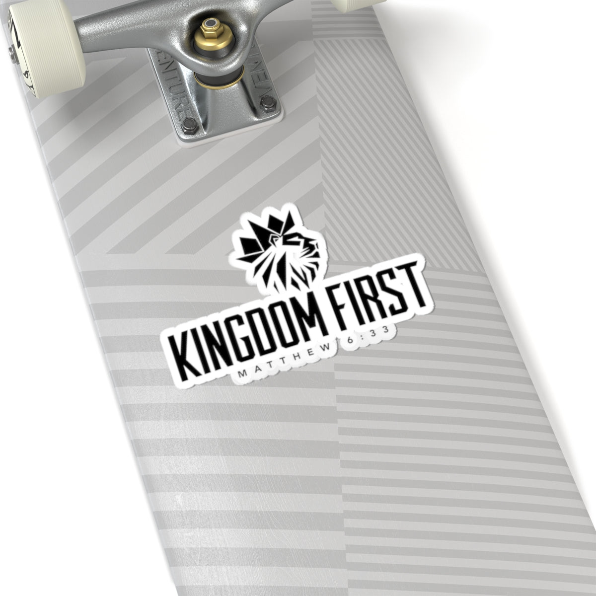 Kingdom First Sticker — Matthew 6:33 Christian Lion Decal