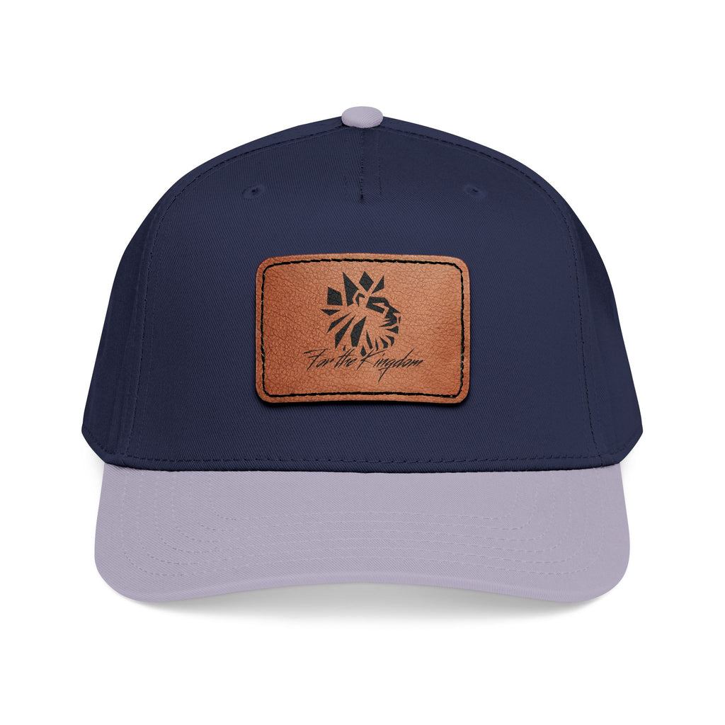 FTK Lion of Judah Leather Patch Baseball Cap — Mid Profile Rustic Outdoor Hat with Rectangle Patch
