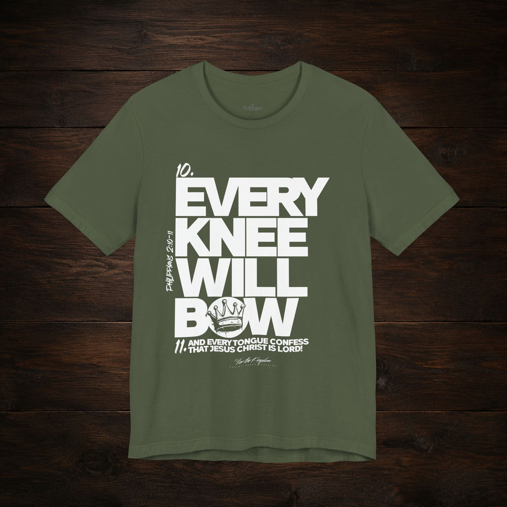 Every Knee Will Bow Light Palette Tee — Christian Faith Graphic T-Shirt
