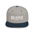 Believer Flat Bill Snapback Hat — Bold Faith Statement Cap