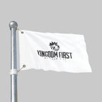 Kingdom First Double-Sided Flag — Matthew 6:33 Inspirational Church Banner