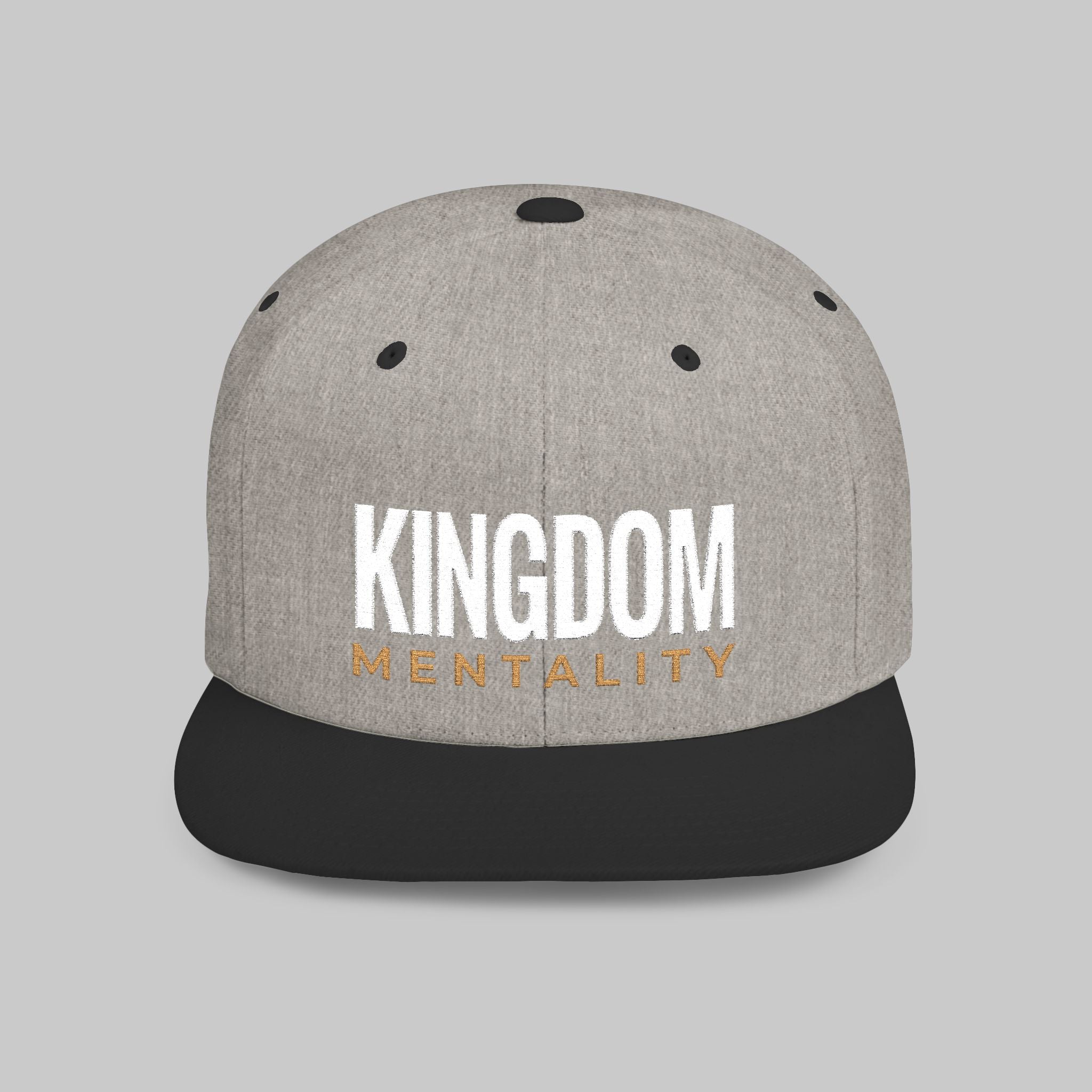Kingdom Mentality Flat Bill Snapback Hat — Bold Faith-Inspired Streetwear Cap