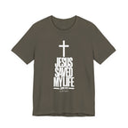 Jesus Saved My Life Light Pallete Tee — Christian Cross Faith Shirt (John 3:16)