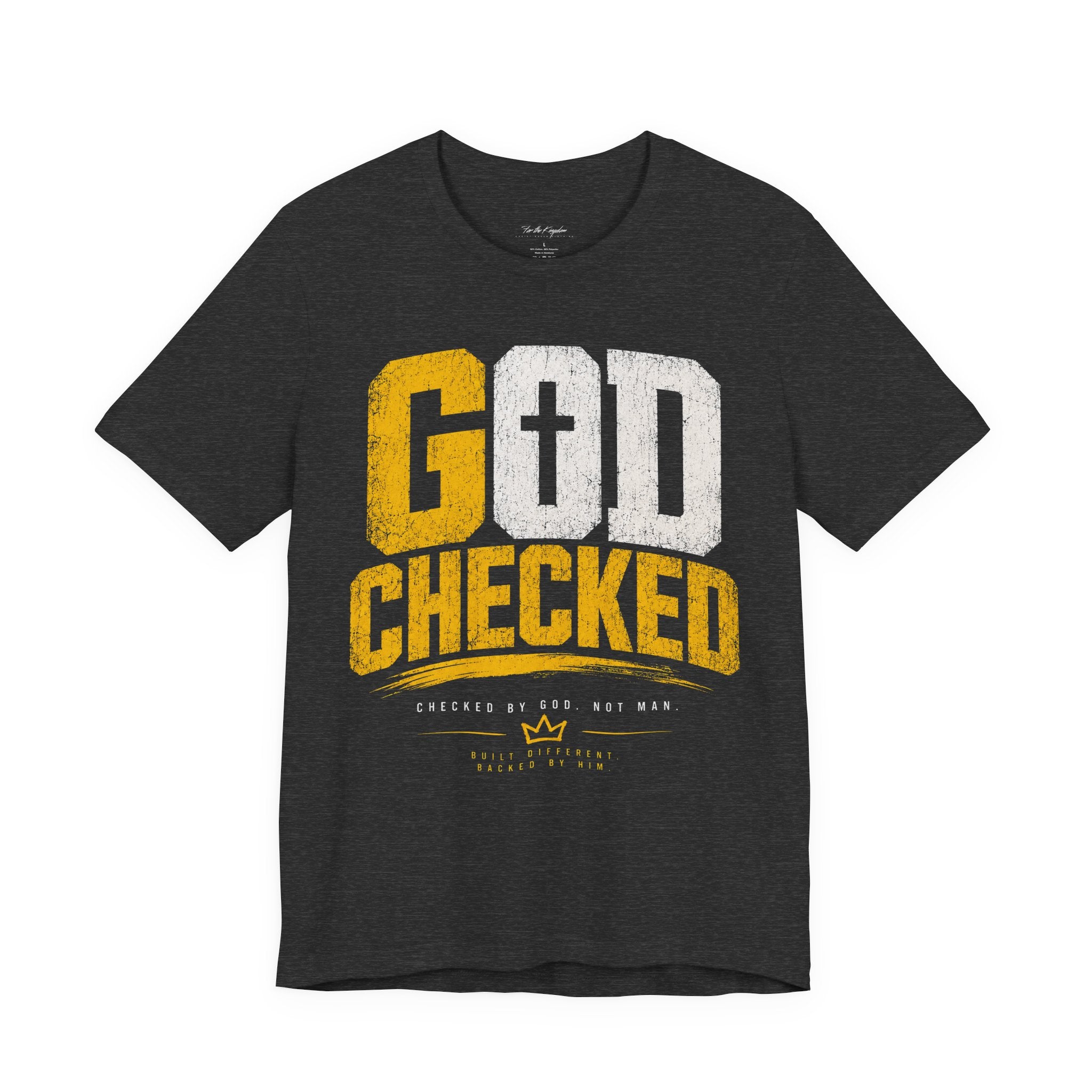 God Checked T-Shirt — Christian Faith Graphic Tee