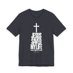 Jesus Saved My Life Light Pallete Tee — Christian Cross Faith Shirt (John 3:16)
