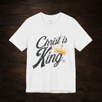 Christ Is King Tee Dark Pallete — Christian Faith Shirt with Crown Graphic