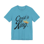Christ Is King Tee Dark Pallete — Christian Faith Shirt with Crown Graphic