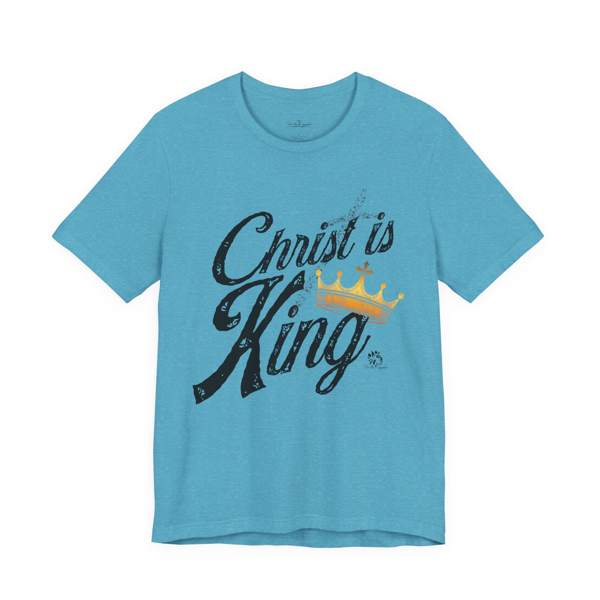 Christ Is King Tee Dark Pallete — Christian Faith Shirt with Crown Graphic