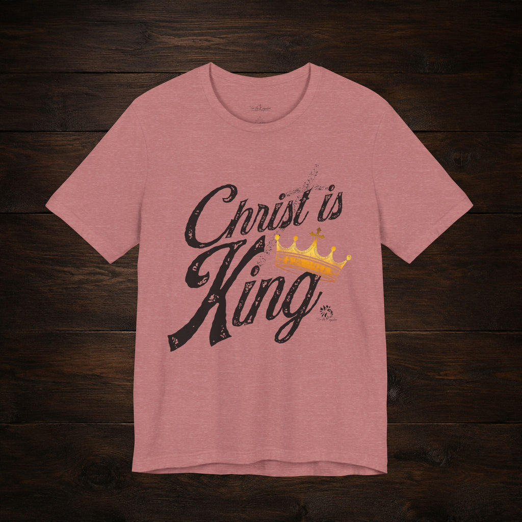 Christ Is King Tee Dark Pallete — Christian Faith Shirt with Crown Graphic